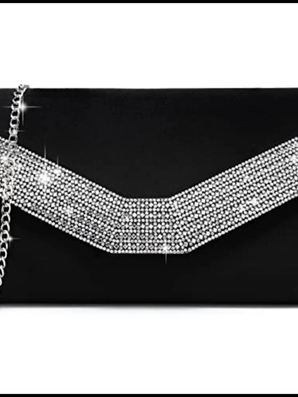 Velvet Evening Clutch with Chain Strap Formal Party Wedding Handbag